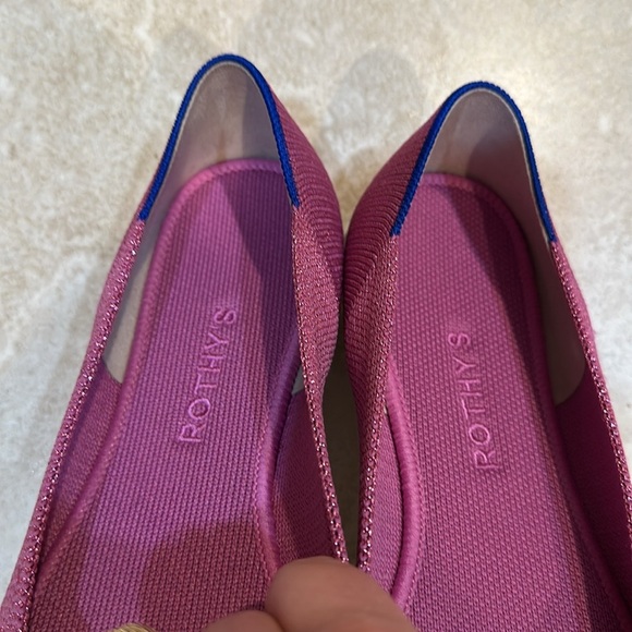 Rothy's The Flat In Bloom Metallic Purple Ballet Shoe 10 slip on flats - Picture 6 of 8